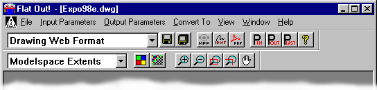 Flat Out! menu bar -- after a drawing is opened