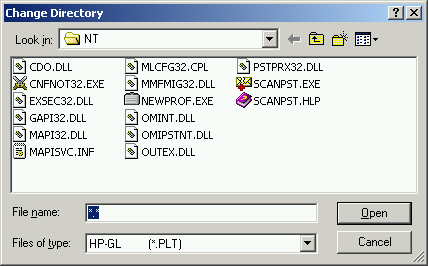 Change Directory dialog box