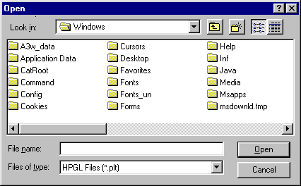 Open dialog box